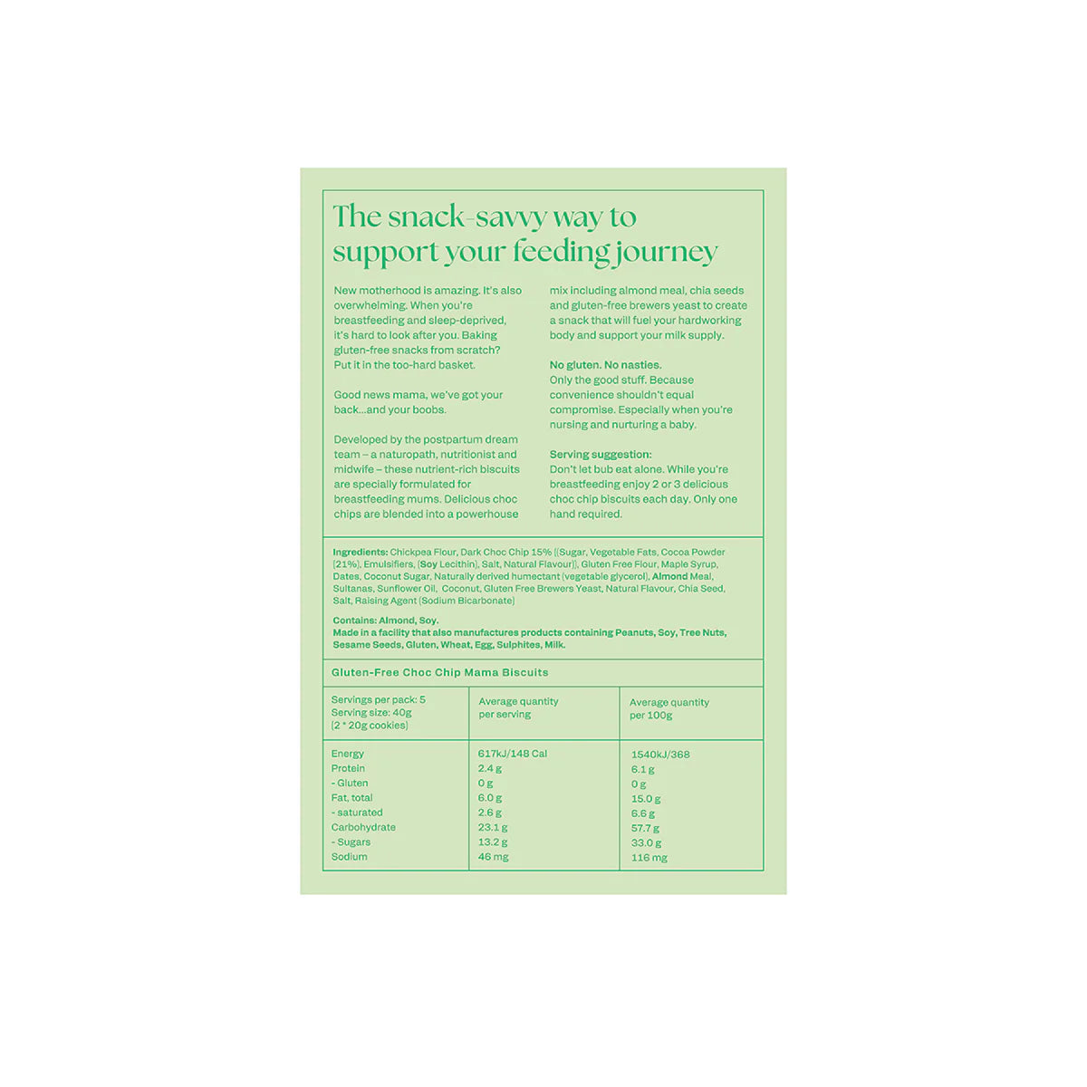 Franjo's Kitchen Gluten Free Choc Chip Mama Biscuits