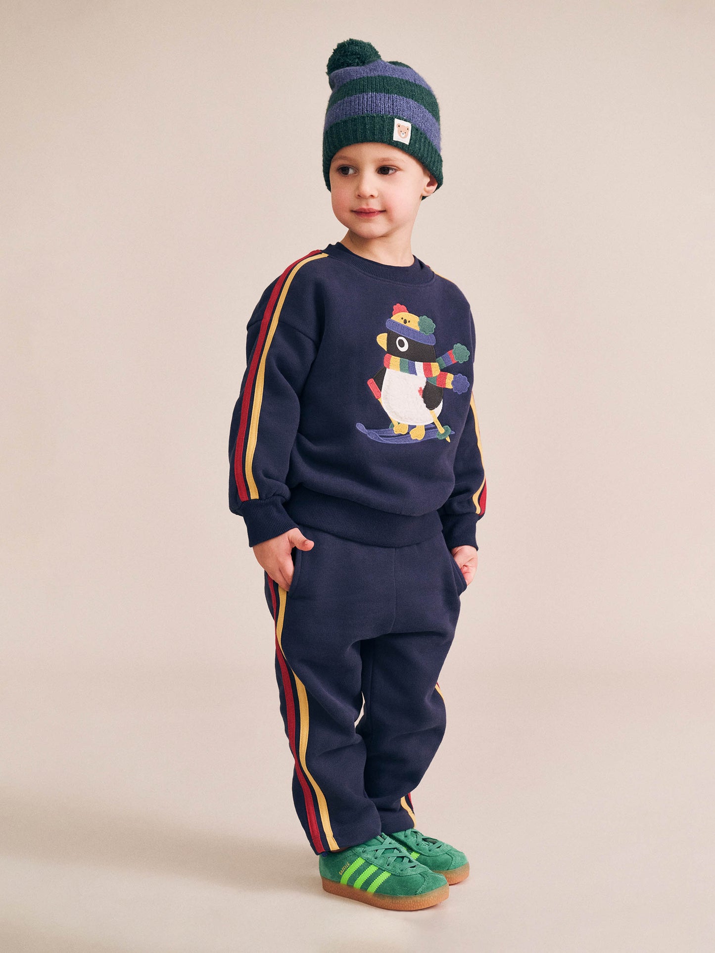 Huxbaby Ski Percy Stripe Drop Shoulder Sweatshirt