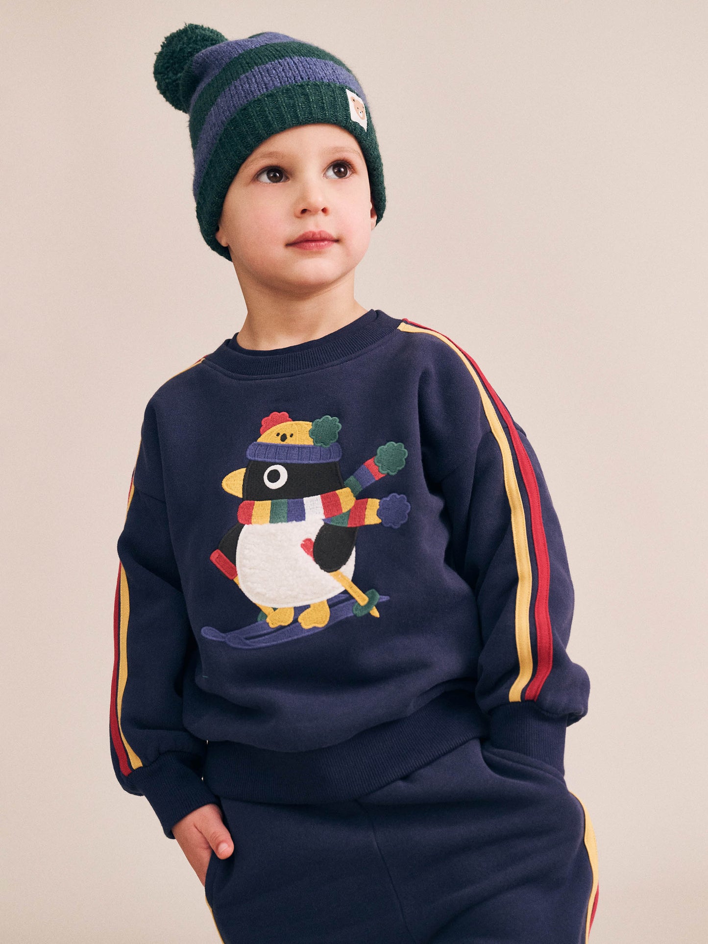 Huxbaby Ski Percy Stripe Drop Shoulder Sweatshirt
