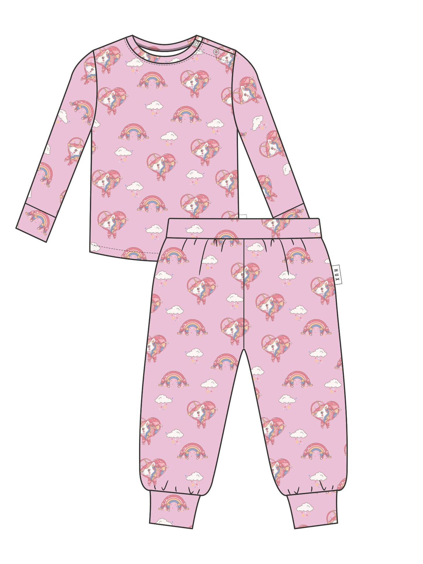 Huxbaby Whimsical Unicorn PJ Set