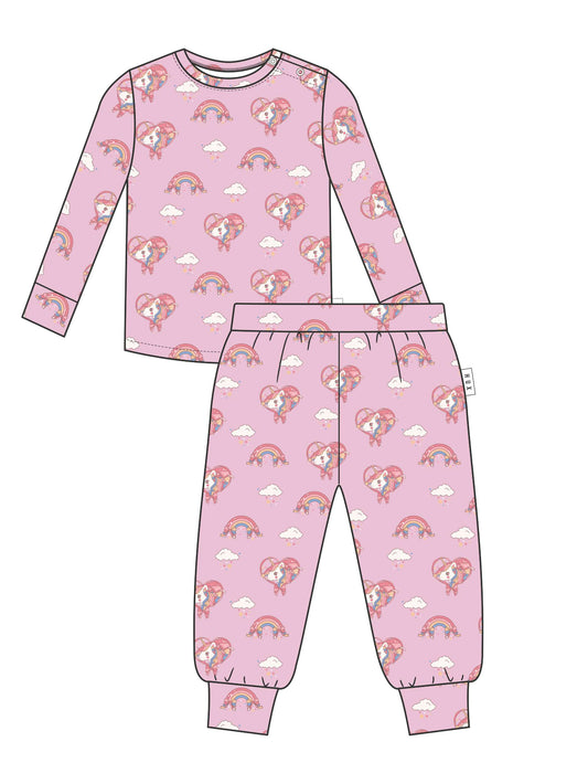Huxbaby Whimsical Unicorn PJ Set