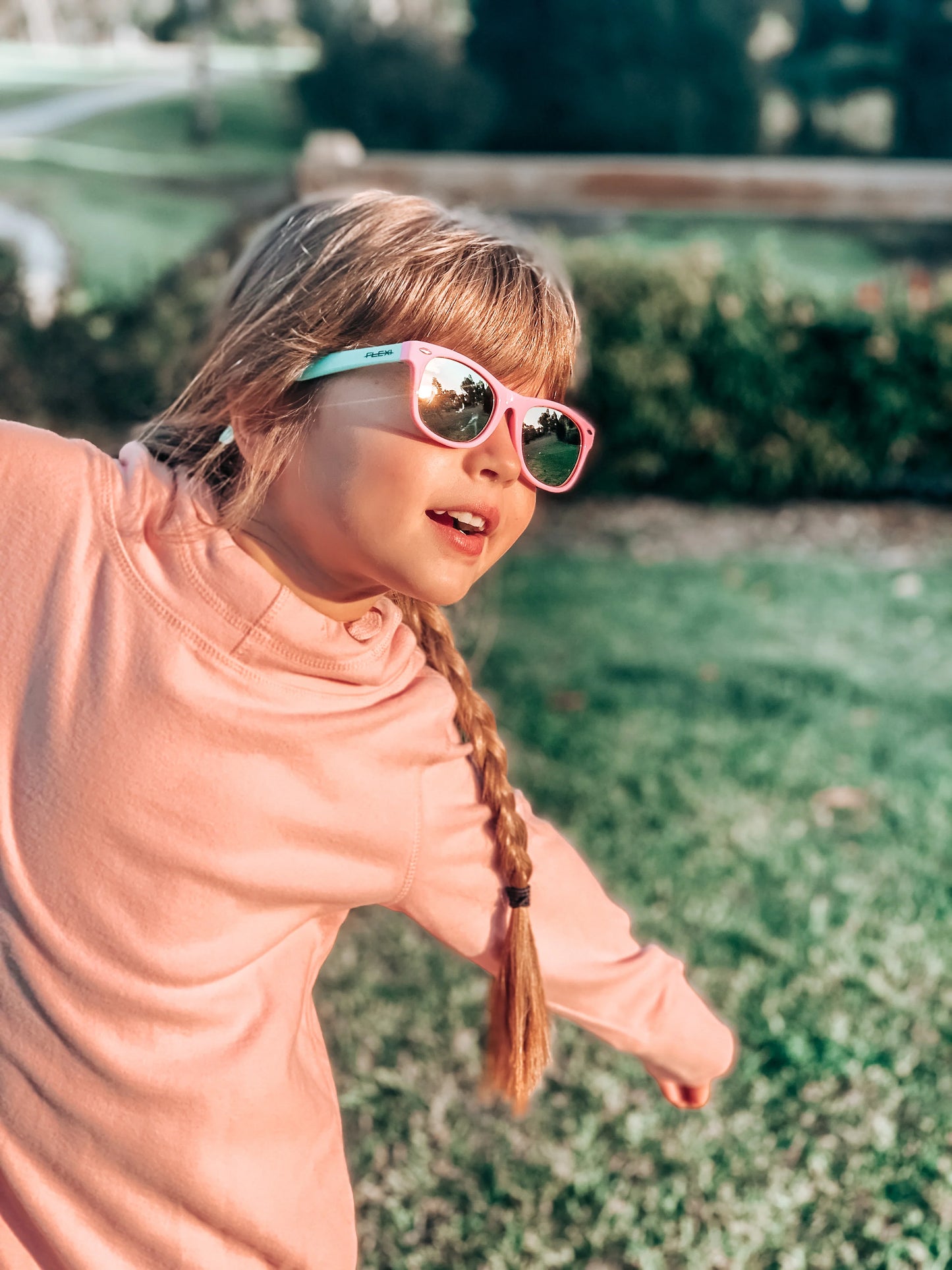 Flexi Sunnies 7 plus Pink and Mint - Rose Gold Lense
