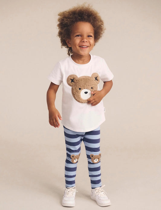 Huxbaby Furry Hux Bear Blue Stripe Legging