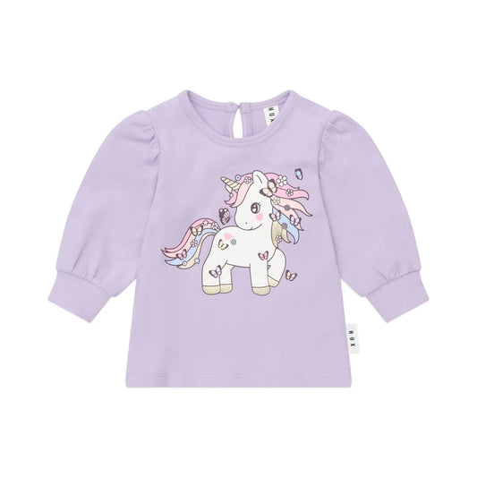 Huxbaby Butterfly Unicorn Puff Sleeve Top