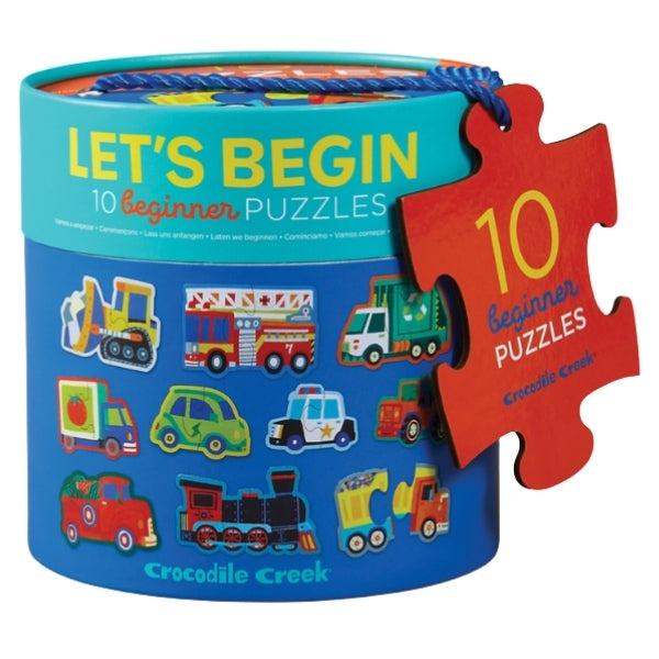 Crocodile Creek Let's Begin Puzzle 2 pc - Vehicles