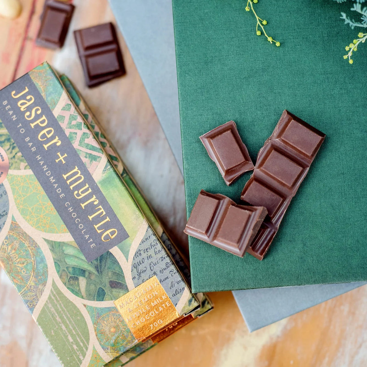 Jasper and Myrtle - Lemon Myrtle and Macadamia Milk Chocolate (70g)