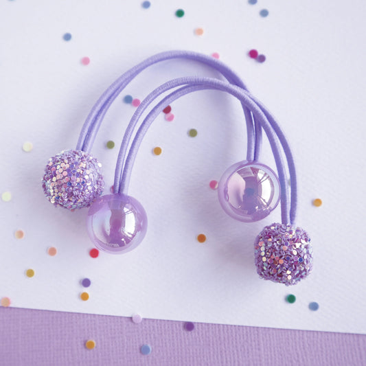 Mon Coco Sparkle Gem Hair Bobbles - Mauve