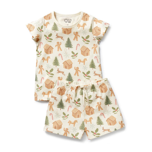 Wilson & Frenchy Holly Jolly Magic Organic Short Sleeved Pyjamas