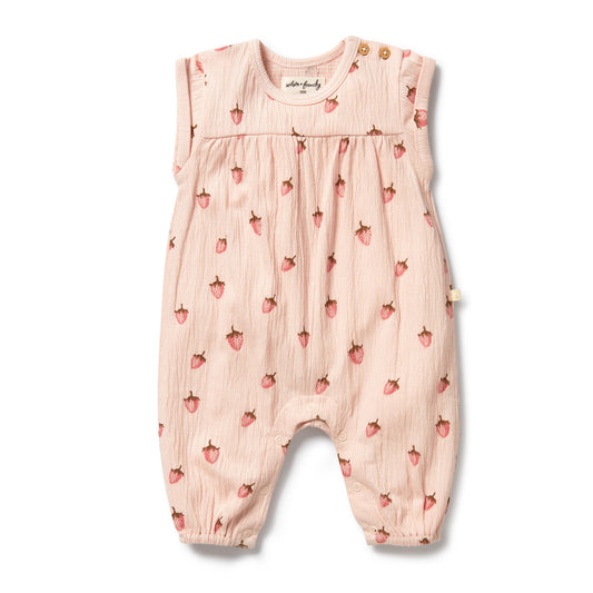 Wilson & Frenchy Strawberry Kisses Organic Growsuit