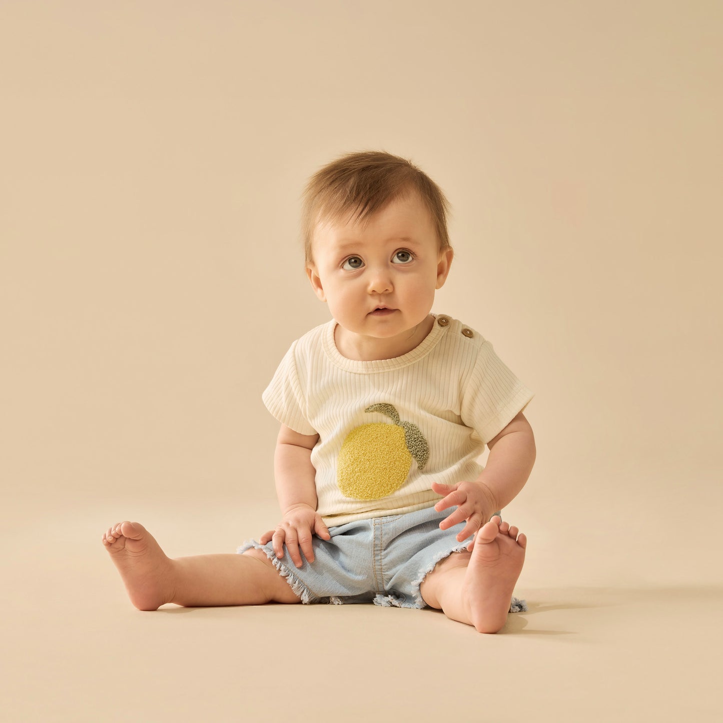 Wilson & Frenchy Lemon Leaf Embroidered Organic Tee