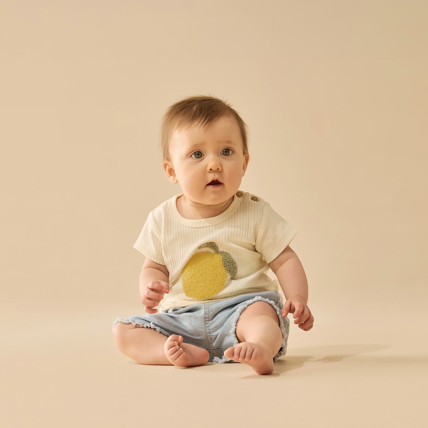 Wilson & Frenchy Lemon Leaf Embroidered Organic Tee