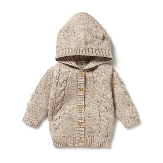 Wilson and Frenchy Almond Fleck Organic Knitted Cable Jacket