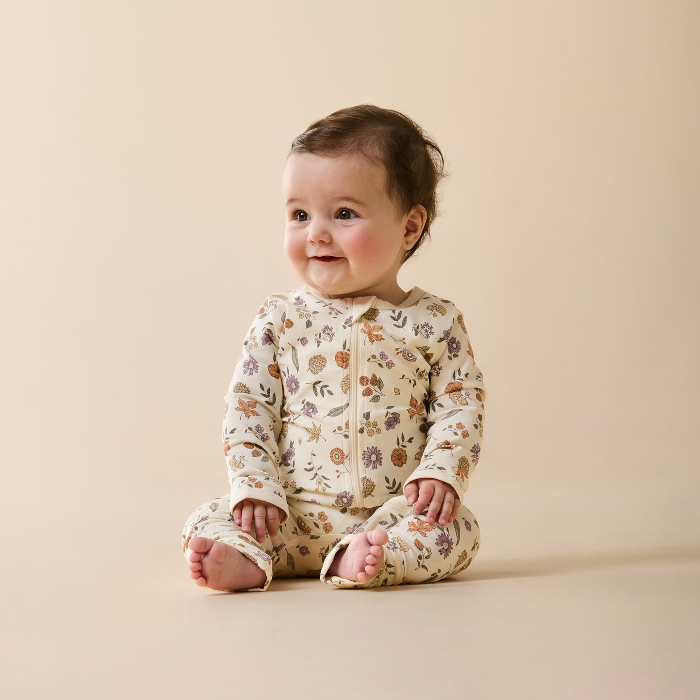 Wilson and Frenchy Maple Glow Organic Zipsuit with Feet