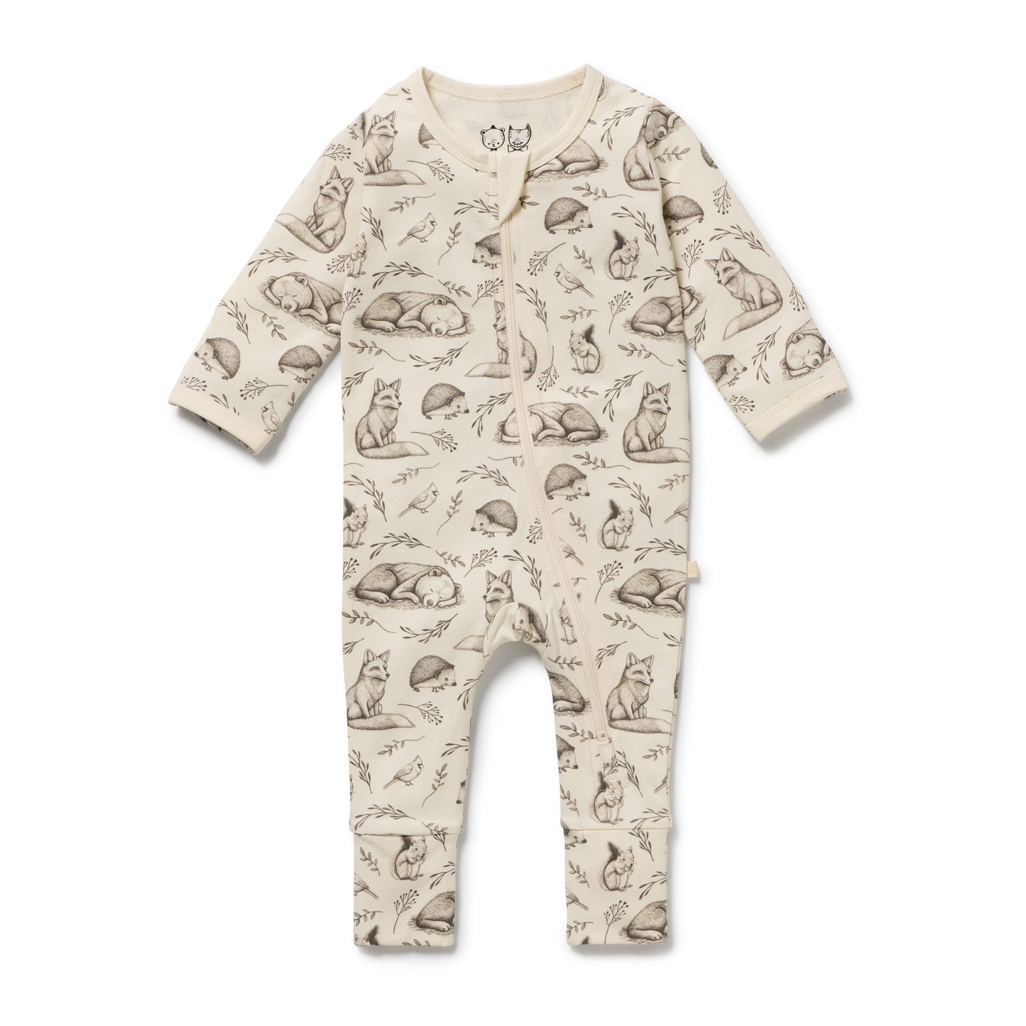 Wilson and Frenchy Foxglove Forest Organic Zipsuit with Feet