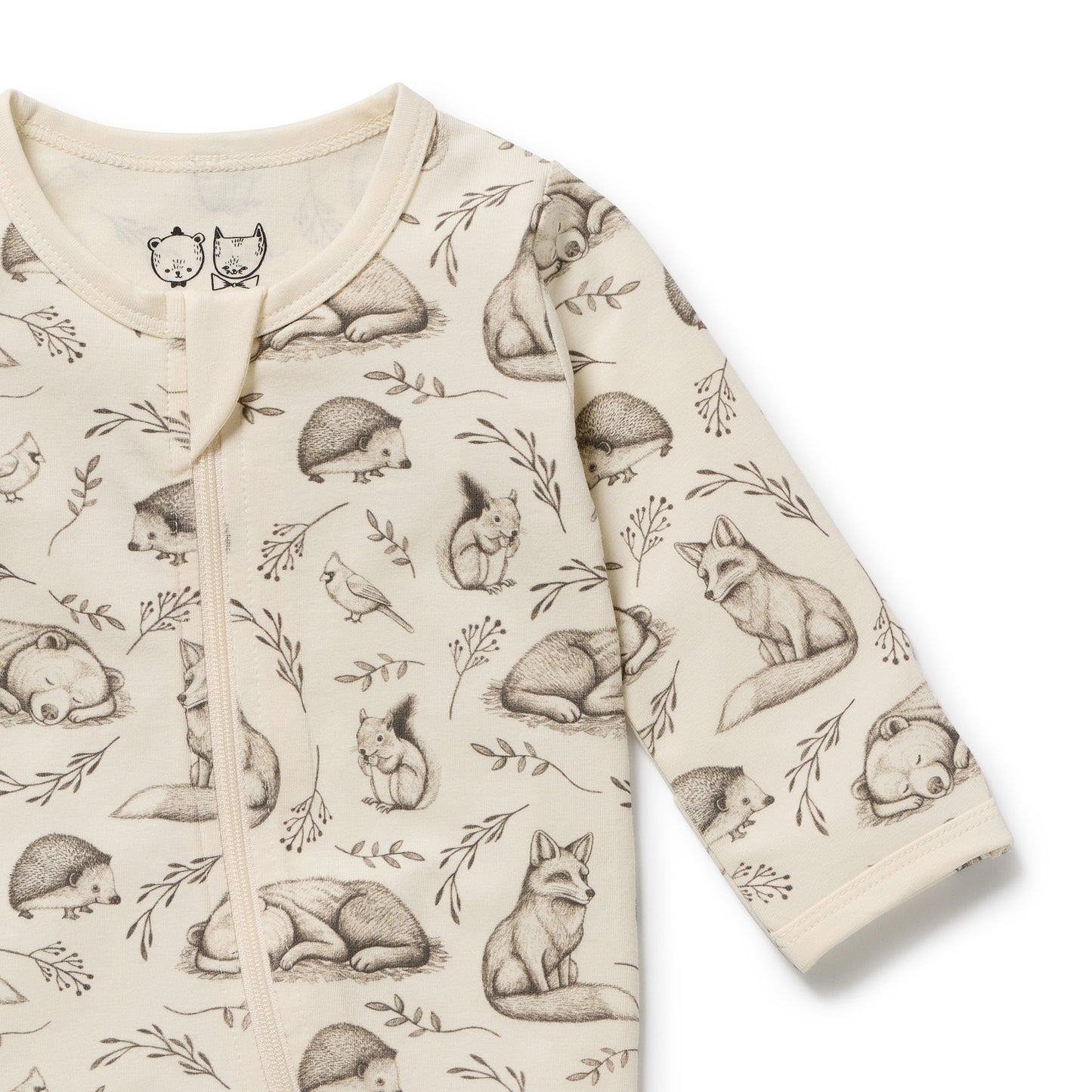 Wilson and Frenchy Foxglove Forest Organic Zipsuit with Feet