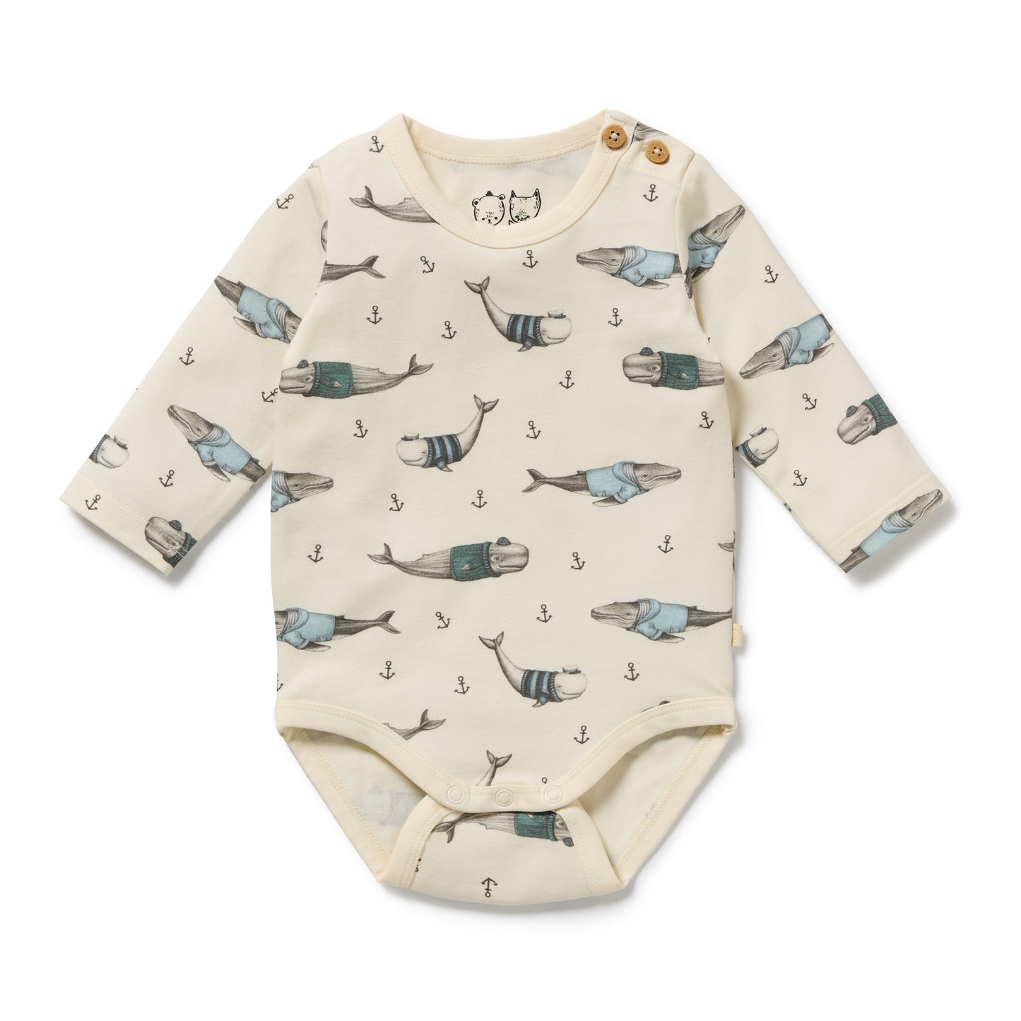 Wilson and Frenchy Woolly Whales Organic Bodysuit