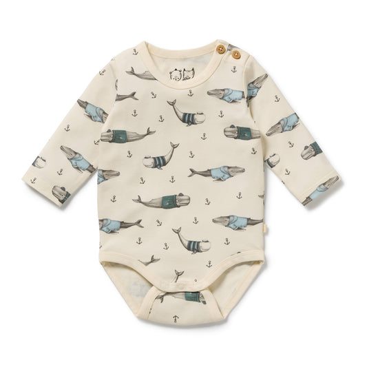 Wilson and Frenchy Woolly Whales Organic Bodysuit