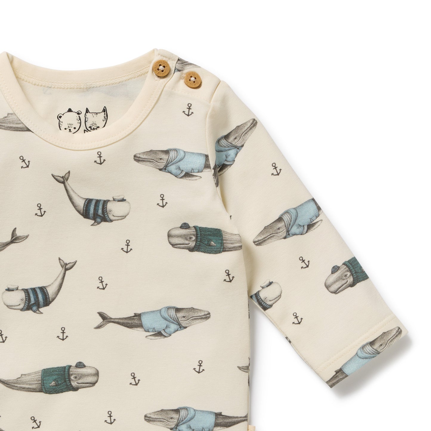 Wilson and Frenchy Woolly Whales Organic Bodysuit