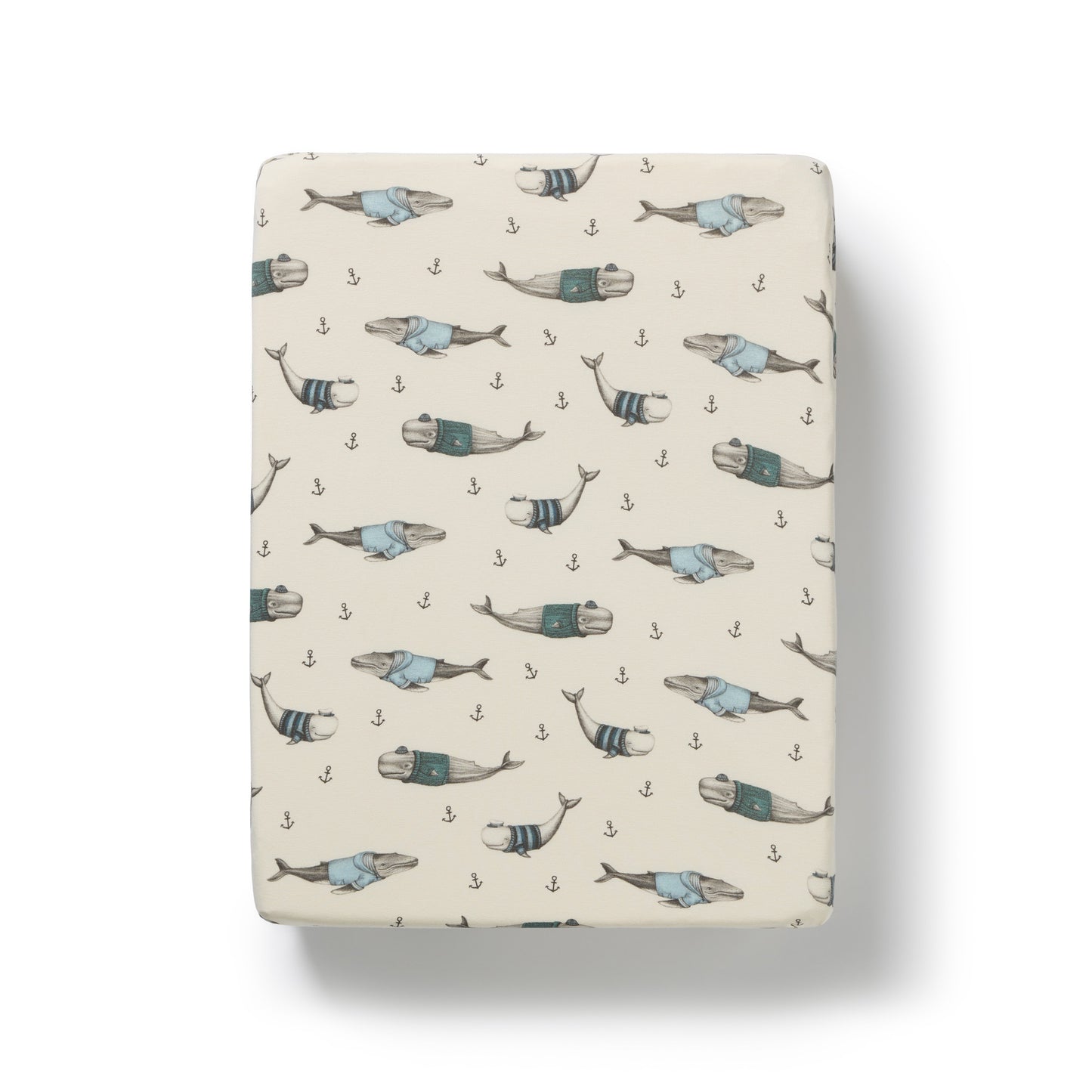 Wilson and Frenchy Woolly Whales Organic Bassinet Sheet