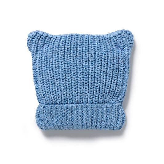Wilson and Frenchy Frosted Blue Organic Knitted Bear Hat