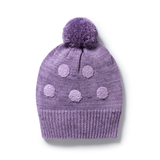 Wilson and Frenchy Mulberry Organic Knitted Bauble Hat