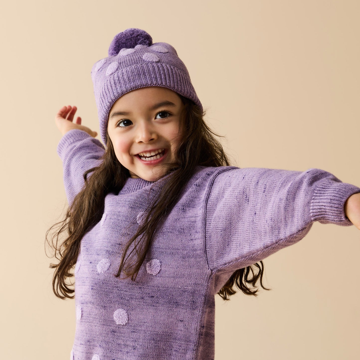 Wilson and Frenchy Mulberry Organic Knitted Bauble Hat