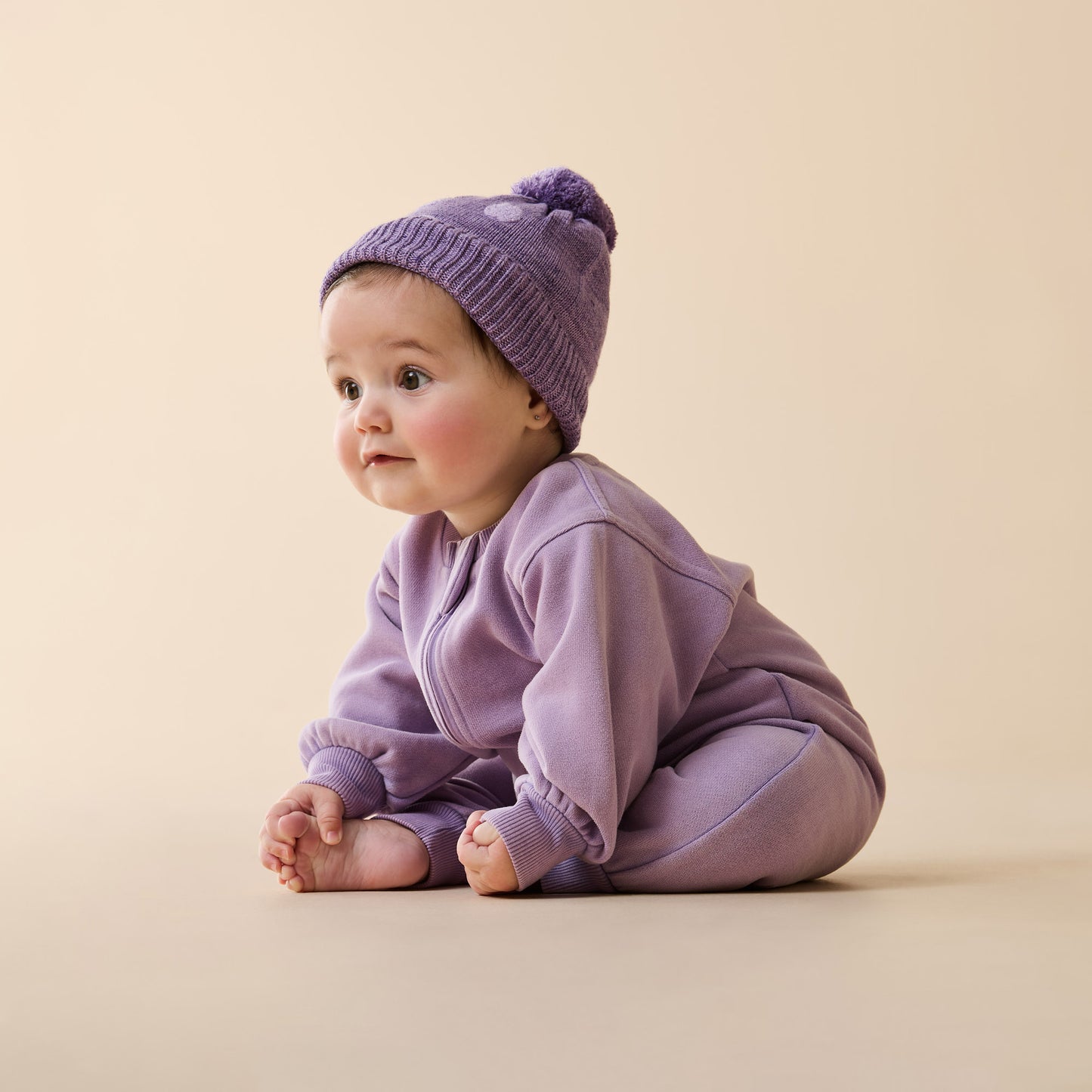 Wilson and Frenchy Mulberry Organic Knitted Bauble Hat