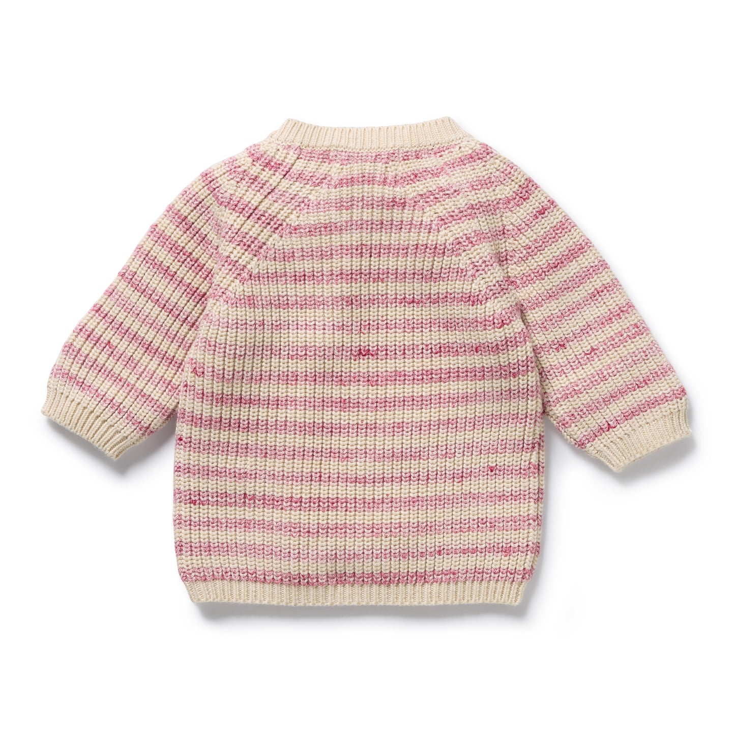 Wilson and Frenchy Rhubarb and Cream Organic Knitted Stripe Kimono Cardigan