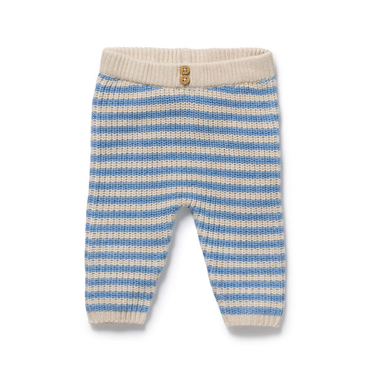 Wilson and Frenchy Frosted Blue Organic Knitted Stripe Legging