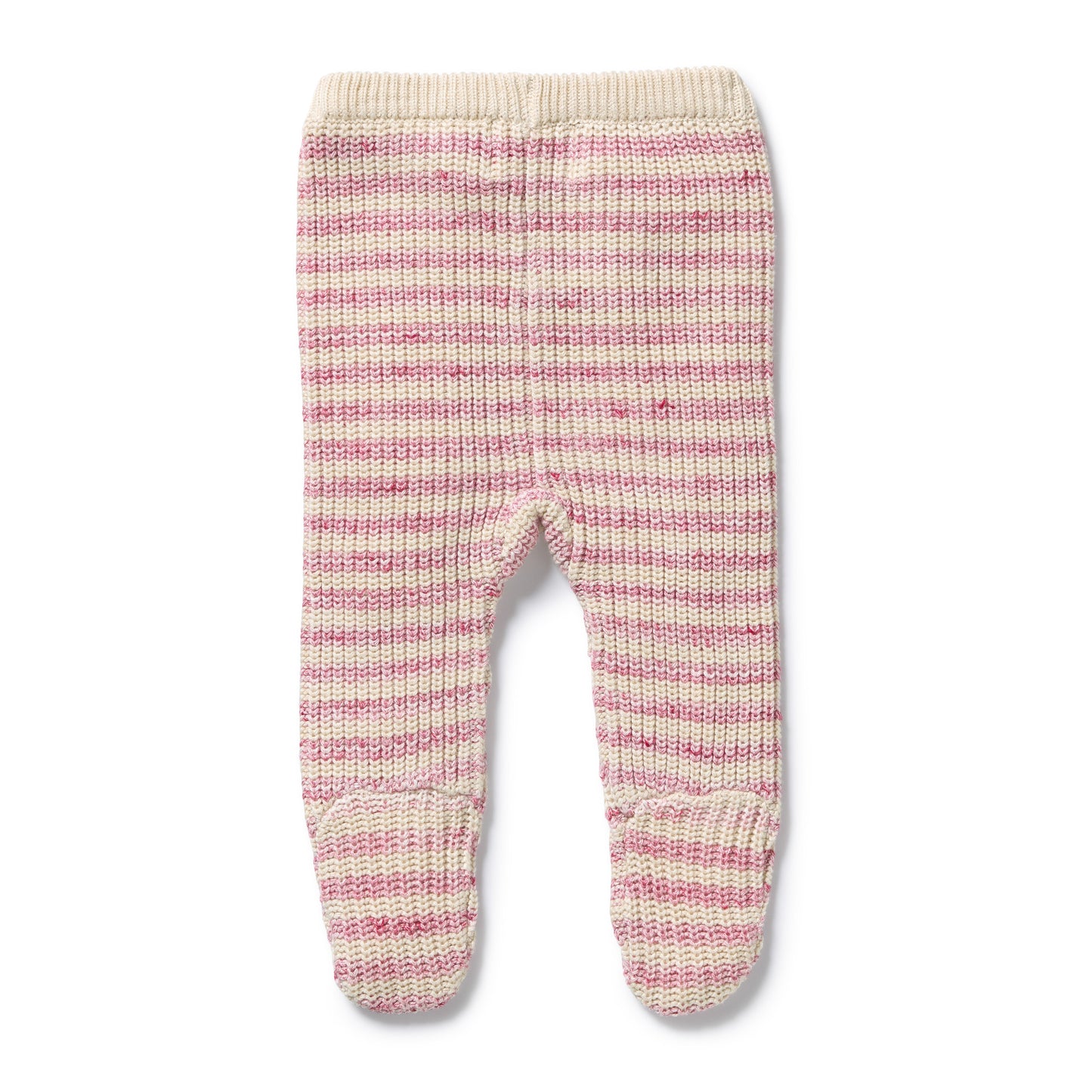 Wilson and Frenchy Rhubarb and Cream Organic Knitted Stripe Legging with Feet