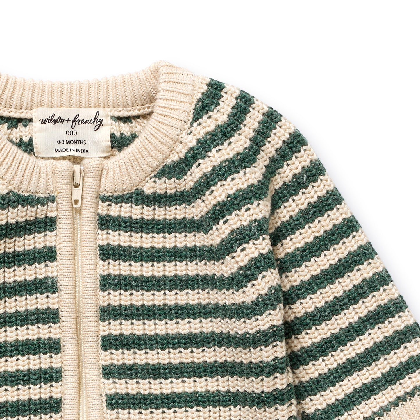 Wilson and Frenchy Clover Organic Knitted Stripe Growsuit