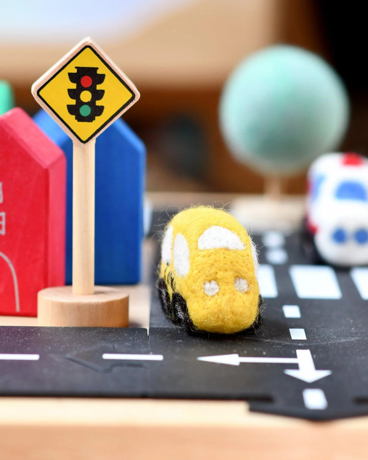 Tara Treasures Felt Yellow Taxi Toy