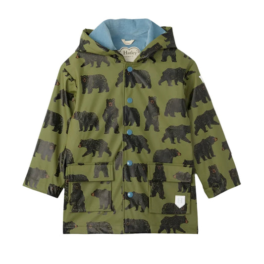 Hatley Colour Change Raincoat - Wild Bears