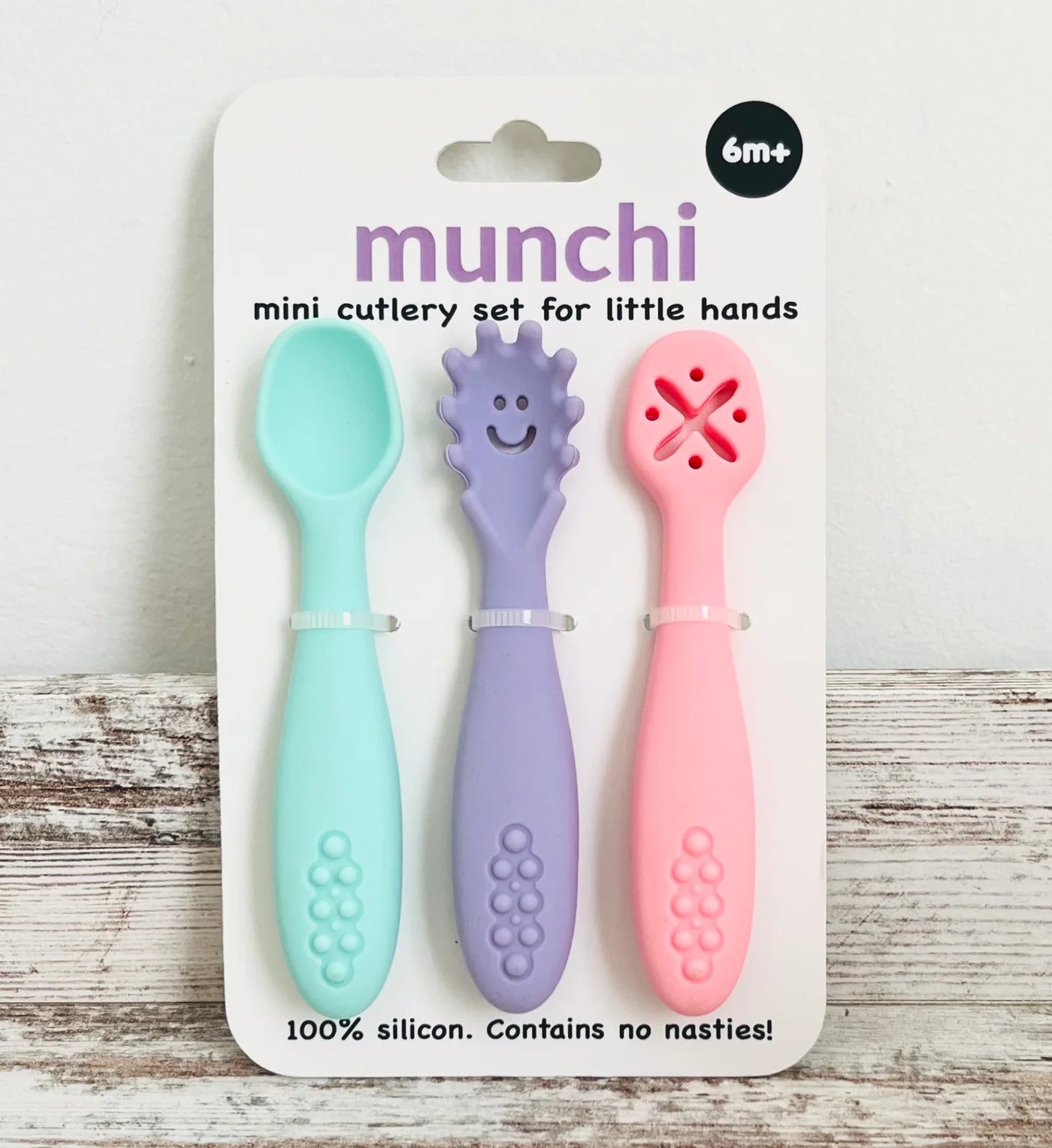 Munchi Mini Silicone Cutlery Set - Assorted Colours