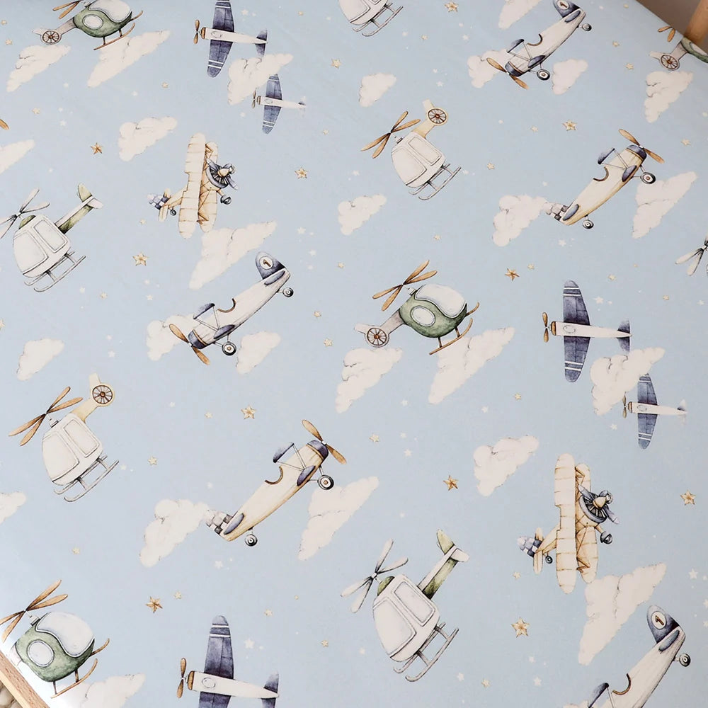 Snuggle Hunny Taking Flight Organic Fitted Cot Sheet